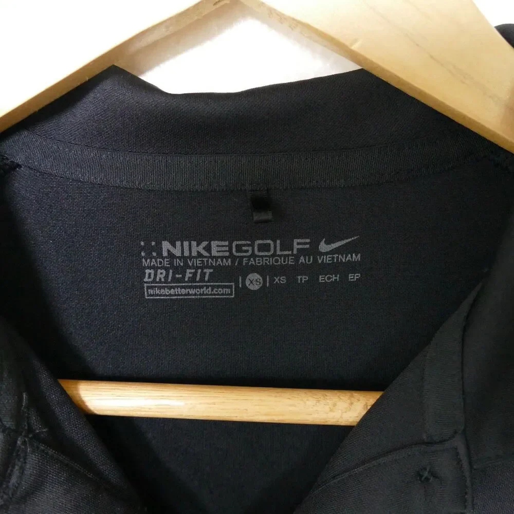 Nike Golf Dri-FIT Women’s Black Polo Shirt Short Sleeve Fitted Size XS